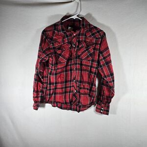 Wrangler Shirt Boys XL 14/16 Plaid Long Sleeve Button Down Western Country Rodeo